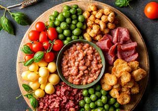 Catering platter with assorted Italian appetizers